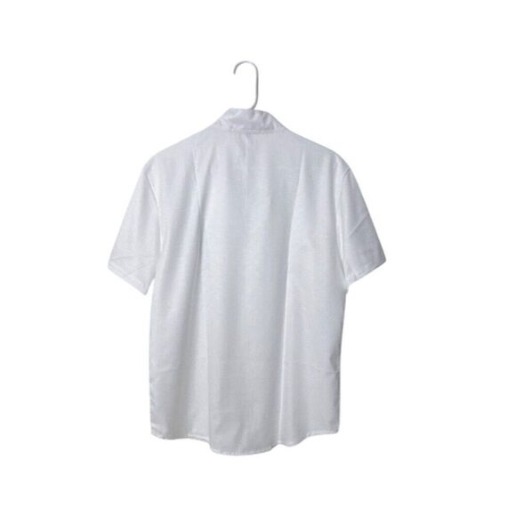 White Button-Up Shirt With Palm Tree Embroidery - Picture 3 of 3